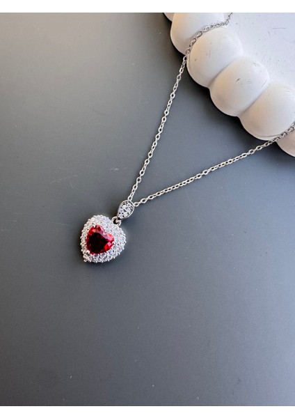 Kırmızı Kalpli Çelik Kolye fiyatları