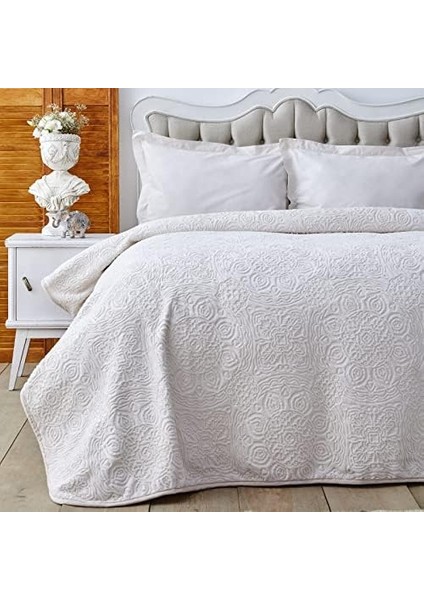 Scala Gri Çift Kişilik Embosy Battaniye modelleri