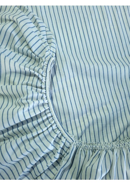 Çift Kişilik Lastikli Çarşaf Seti Düğme Detaylı | Çeyizlik | Hediyelik | Çizgi Desen | Armürlü Dokuma indirimleri