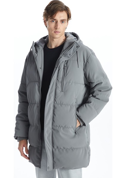 Yeni Sezon Standart Kalıp Kapüşonlu Erkek Şişme Mont