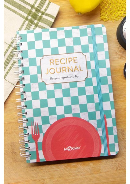 Yemek Tarif Defteri Görselli Spiralli Mint