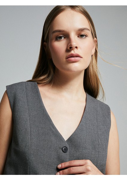 Yeni Sezon V Yaka Kadın Klasik Yelek modelleri