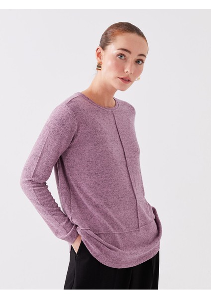 Yeni Sezon Bisiklet Yaka Düz Uzun Kollu Kadın Bluz