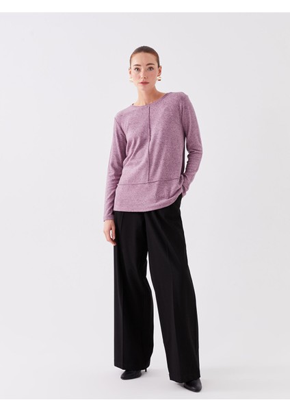 Yeni Sezon Bisiklet Yaka Düz Uzun Kollu Kadın Bluz modelleri