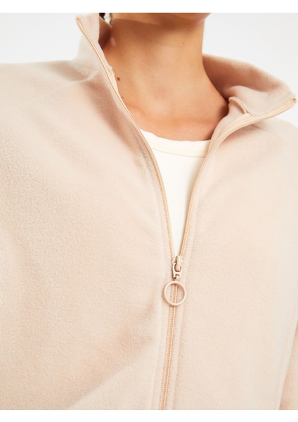 Yeni Sezon Dik Yaka Düz Uzun Kollu Polar Kadın Spor Hırka fırsatları