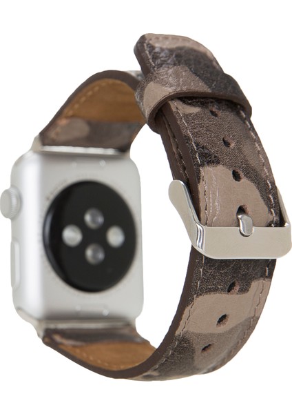 Apple Watch Uyumlu Deri Kordon 42-44-45MM Kamuflaj Bej fiyatları