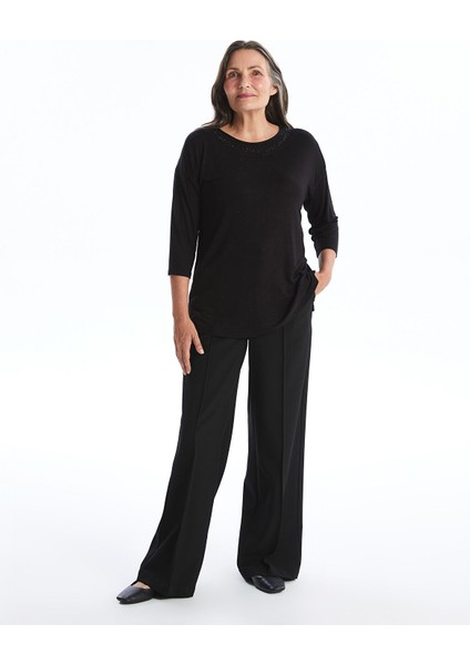 Yeni Sezon Bisiklet Yaka Parlak Taşlı Kadın Tişört fiyatları