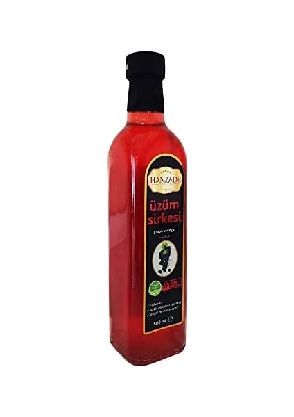 Hanzade Bitkisel Üzüm Sirkesi 500 ml Doğal Fermantasyon Içilebilir Katkısız Cam Şişe fiyatları