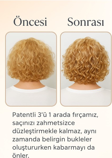 Hacim Veren, Bukle Belirginleştirici, Şekillendirici Saç Fırçası, Belirgin Bukleler