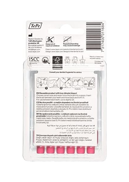 Tepe Blister 0.4 mm 0 Beden Diş Arası Fırçası Pembe (1 x 6 Adet)