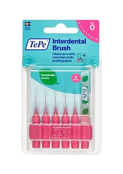 Tepe Blister 0.4 mm 0 Beden Diş Arası Fırçası Pembe (1 x 6 Adet) modelleri