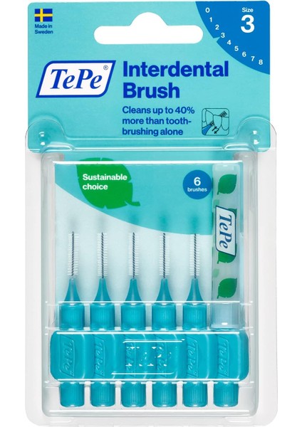 Tepe Blister 0.6 mm - Mavi Diş Arayüz Fırçası (1 x 6 Adet)