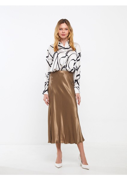 Yeni Sezon Standart Fit Düz Saten Kadın Etek fiyatları