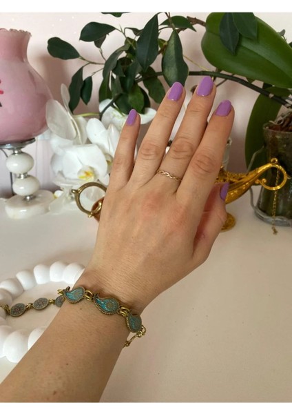 Mavi Mineli Otantik Model Pirinç Bileklik fırsatları