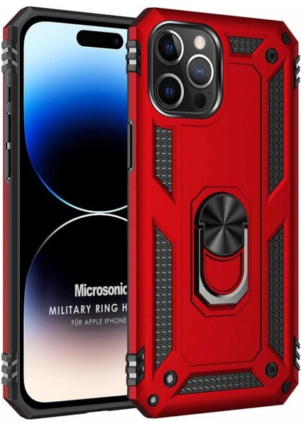 Kılıf 15 Pro Için Ring Holder Kırmızı [ 15 Pro ile Uyumlu Kılıf - Kırmızı]