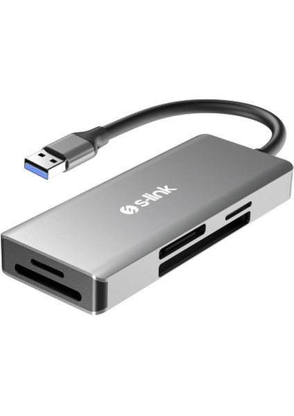 SL-CR51 Type C ve Usb3.0 To Cf/sd/m2 Ngff/micro Sd/ms 5 In 1 Metal Kart Okuyucu