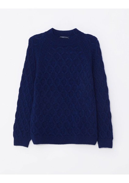 Yeni Sezon Bisiklet Yaka Kendinden Desenli Uzun Kollu Kadın Triko Kazak indirimleri