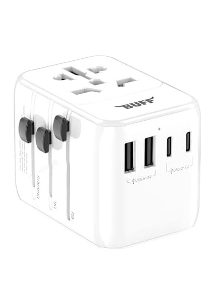 Labs BL80 Seyehat Şarj Adaptörü 35W Gan Çoklu Priz Dönüştürücü (Beyaz) modelleri