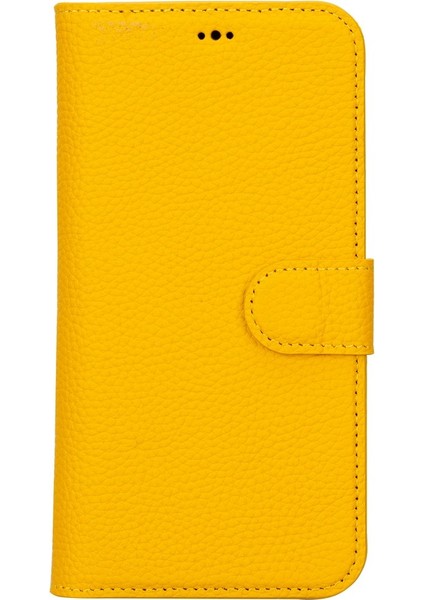 Apple iPhone 15 Plus Uyumlu Deri Cüzdanlı Kılıf Mwwn FL12 Sarı fırsatları