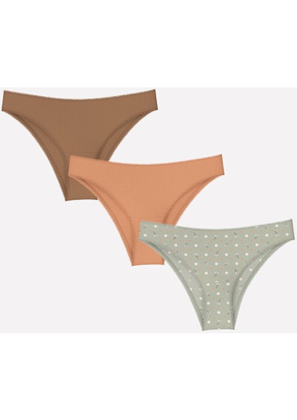 Yeni Sezon Desenli Brazilian Külot 3'lü Paket