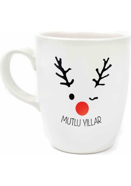 Tasarım Geyik 09 Krem Oval Kupa