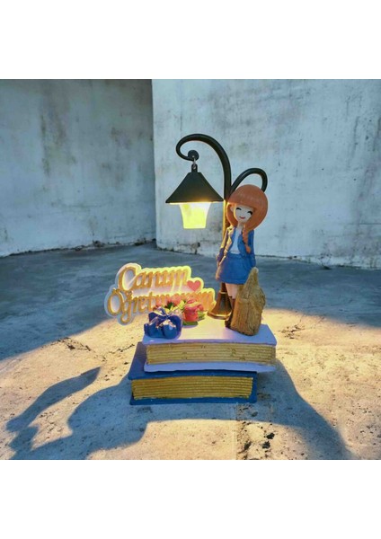 Isme Özel Lambalı Öğretmenler Günü Masa Objesi – Aydınlatmalı Hediyelik Dekor