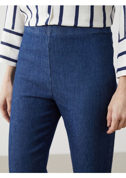 Yeni Sezon Beli Lastikli Flare Kadın Jean Pantolon modelleri