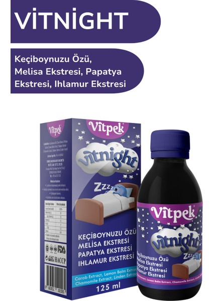 Vitnight Melisa Ekstresi, Papatya Ekstresi, Ihlamur Ekstresi