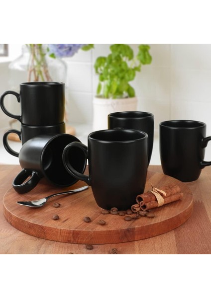 Mat Siyah Bulut Kupa 9 cm 6 Adet