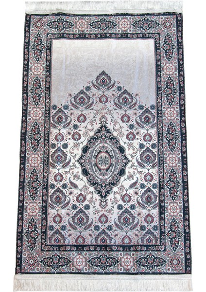 Ipeksi Dokulu Çantalı Kadife Seccade - Rumi Motifli, Pratik, Taşınabilir - Siyah modelleri