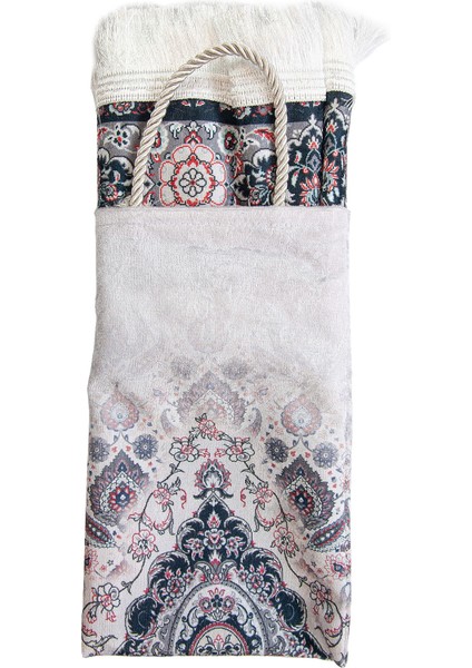 Ipeksi Dokulu Çantalı Kadife Seccade - Rumi Motifli, Pratik, Taşınabilir - Siyah indirimleri