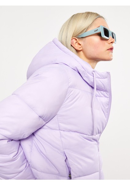 Yeni Sezon Kadın Kapüşonlu Düz Şişme Mont modelleri