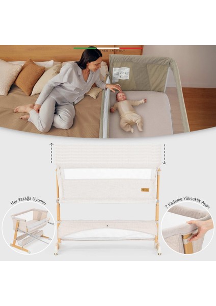 Lettino 4in1 Xl Büyüyebilen Anne Yanı Bebek Beşik Park Yatak 0-100 kg Gri indirimleri