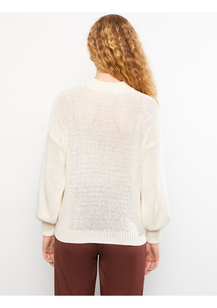 Yeni Sezon Dik Yaka Ajurlu Kadın Triko Kazak indirimleri