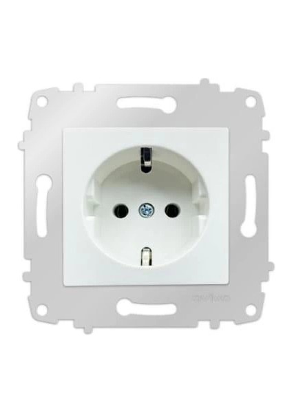 Beyaz Çocuk Korumalı Topraklı Priz Çerçevesiz - Priz ve Anahtar Için Uyumlu Çerçeve fiyatları