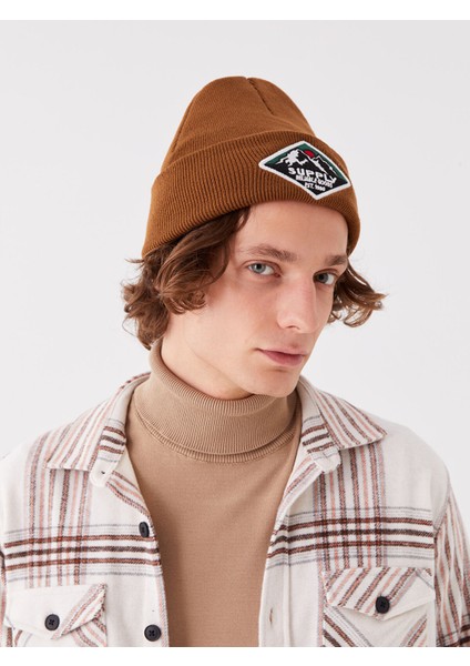 Yeni Sezon Etiket Nakışlı Erkek Bere