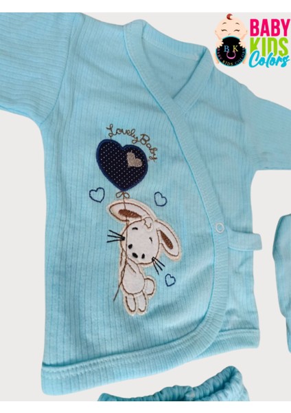 Fitilli Kumaşa Kalpli Tavşan Baskılı Poşette 5'li Set indirimleri