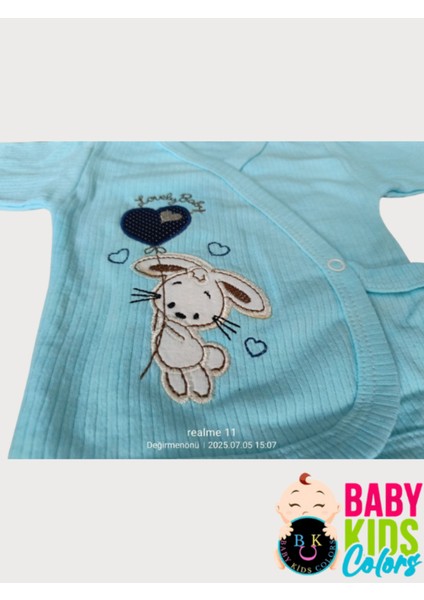 Fitilli Kumaşa Kalpli Tavşan Baskılı Poşette 5'li Set