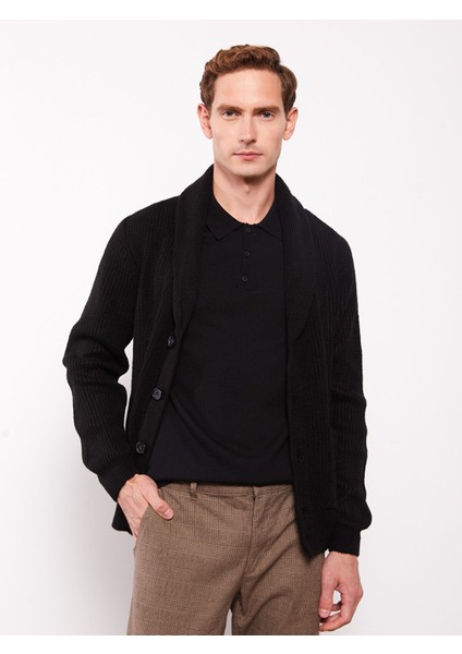 Yeni Sezon Slim Fit Şal Yaka Uzun Kollu Erkek Triko Hırka fiyatları