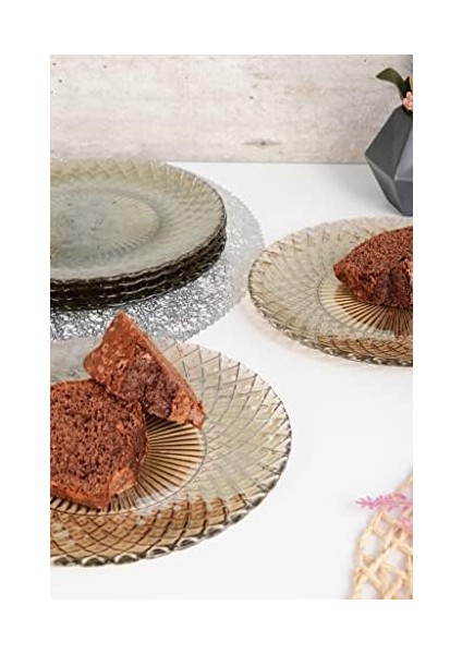 Belinda Cam Tatlı-Kek Tabağı 6&apos;lı Füme fiyatları