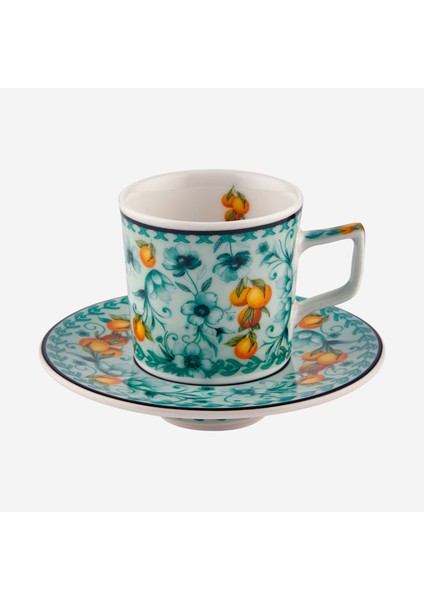 Arancia Turkuaz Porselen Kahve Fincan Seti 120 ml