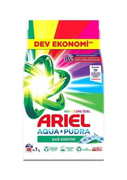 Ariel Dağ Esintisi Renklilere Özel Çamaşır Deterjanı 7 kg 46 Yıkama modelleri
