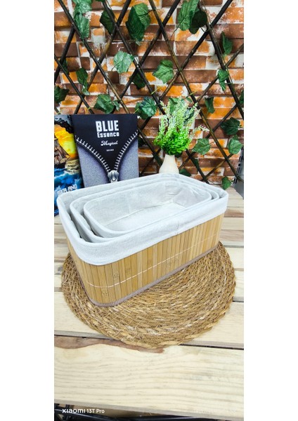 Bambu Organizer Sepet Takımı 3lü Dikdörtgen fırsatları