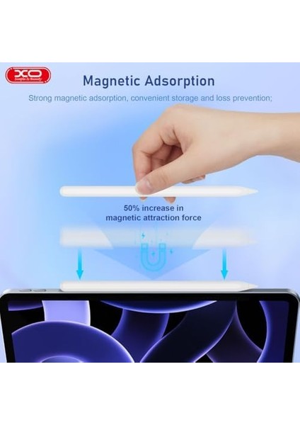 Xo Is Beauty Manyetik Kablosuz Şarj, Stylus Kalemi St-05, IPAD2018+ Için Stylus Kalem,ipad Pro 11/13 Inç M4,ipad Air 11/13 Inç M2,ipad 10/9/8/7/6,ipad Air 5/4/3,ipad Pro 11/12.9" Avuç Içi Reddi, Beyaz fiyatları