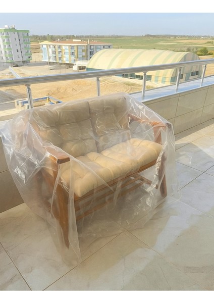 Köşeli Iki Kişilik Kalın Koltuk Naylonu (240 x 165 ) Yağmura Dayanıklı Bahçe Koltuğu Naylonu