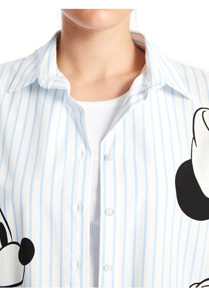 Yeni Sezon Mickey Mouse Baskılı Kadın Gömlek modelleri