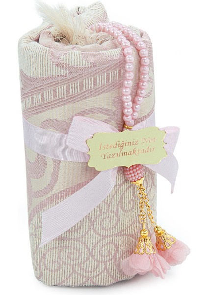 Hediyelik Isme Özel Tesbihli Seccade Seti Pembe fırsatları