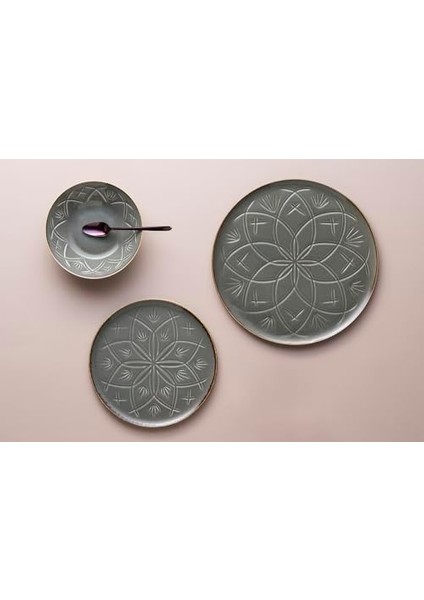 Christina Koyu Gri 3 Parça Tek Kişilik Yemek Takımı modelleri