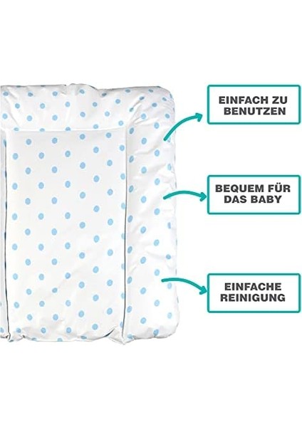 Baby&apos;ness Elyaf Dolgulu Pvc Alt Değiştirme Minderi, Sıvı Geçirmez, Leke Tutmaz, Puantiyeli, Mavi, 50X70CM fiyatları