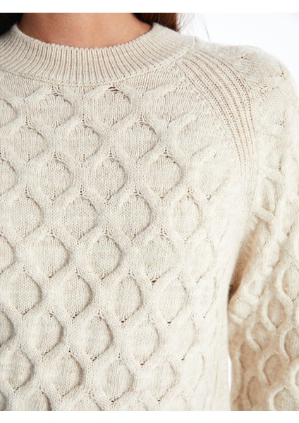 Yeni Sezon Bisiklet Yaka Kendinden Desenli Uzun Kollu Kadın Triko Kazak indirimleri